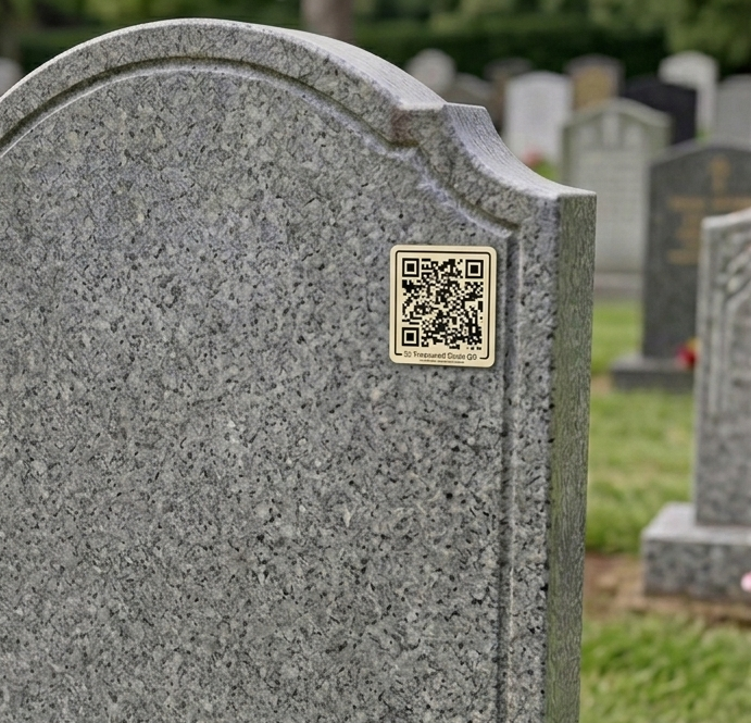 On a Headstone or Memorial Marker
